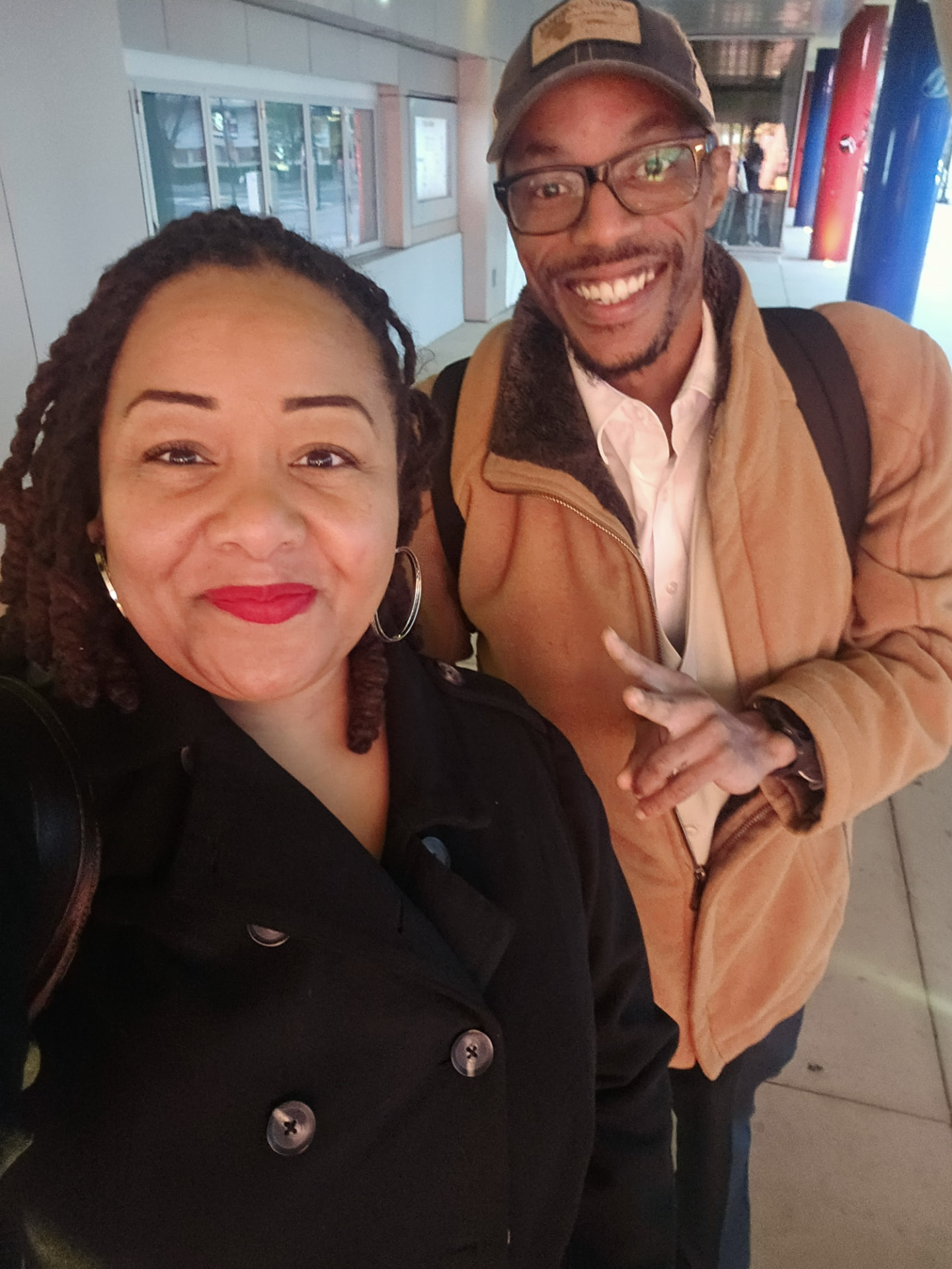 Geo D and Madison Sinclair arriving at the conference venue in the morning